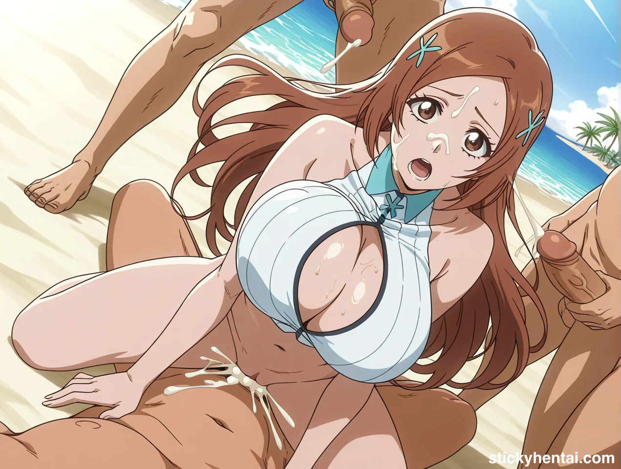 Orihime Inoue Hentai Gallery - Gangbang on Beach #orihime-inoue-gangbang-hentai-14.webp