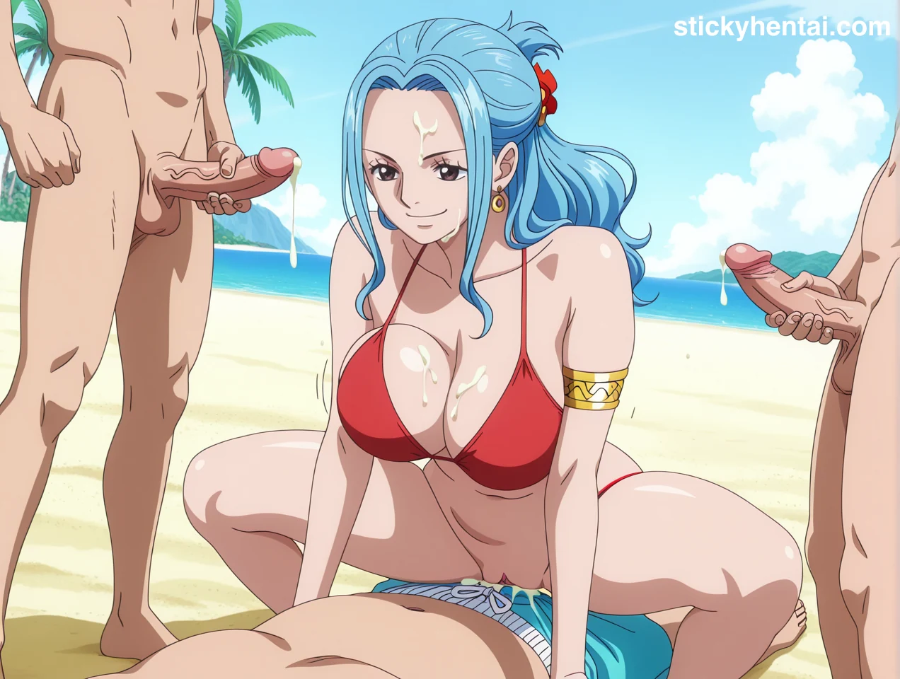 Nefertari Vivi Red Bikini Hentai Gallery - Gangbang on Beach #nefertari-vivi-beach-gangbang-hentai-17.webp