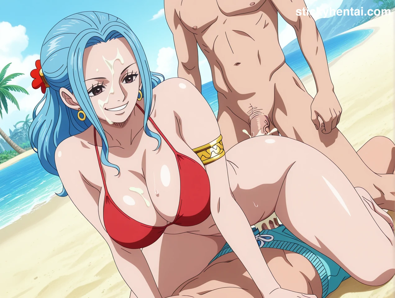 Nefertari Vivi Red Bikini Hentai Gallery - Gangbang on Beach #nefertari-vivi-beach-gangbang-hentai-12.webp