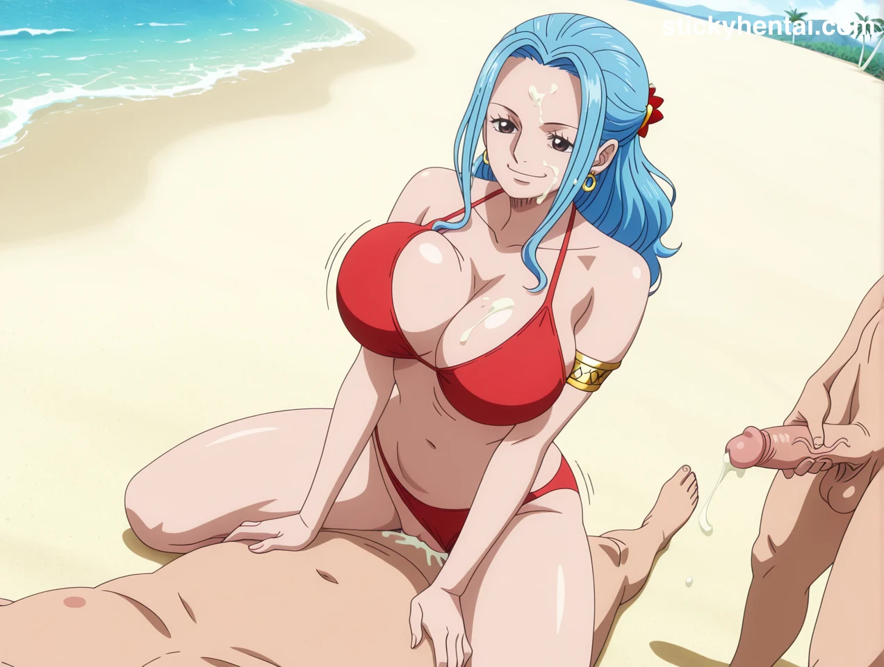 Nefertari Vivi Red Bikini Hentai Gallery - Gangbang on Beach #nefertari-vivi-beach-gangbang-hentai-13.webp