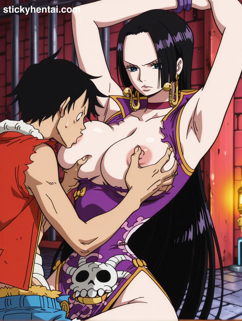 Luffy x Boa Hancock Hentai - Luffy Sucking Boa Hancock's nipples #boa-hancock-x-luffy-breast-sucking-hentai-14.webp