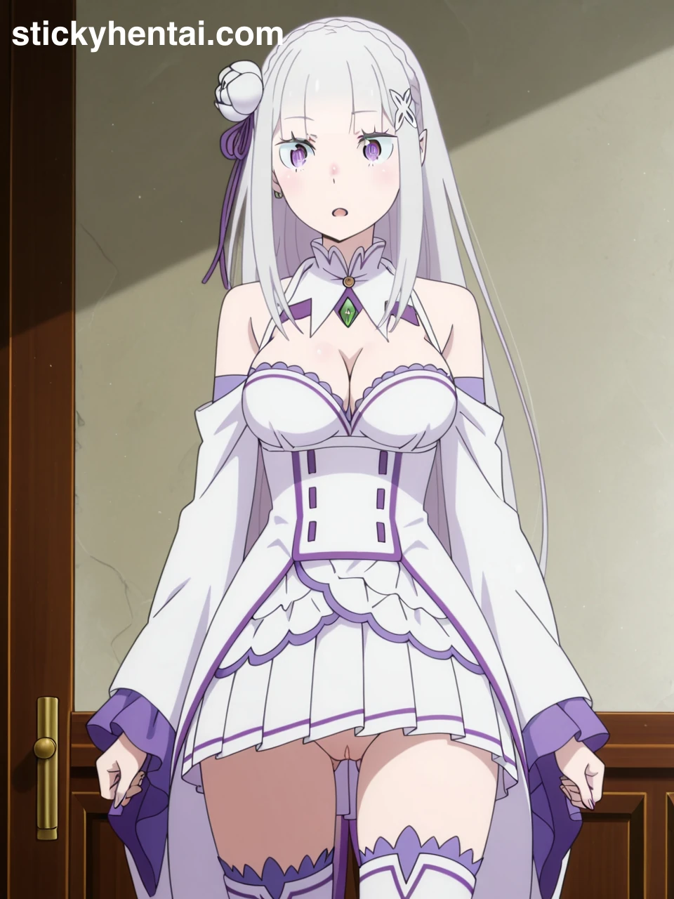 Emilia Hentai Gallery - Groping Her Tits #emilia-re-zero-sexy-pose-hentai-5.webp