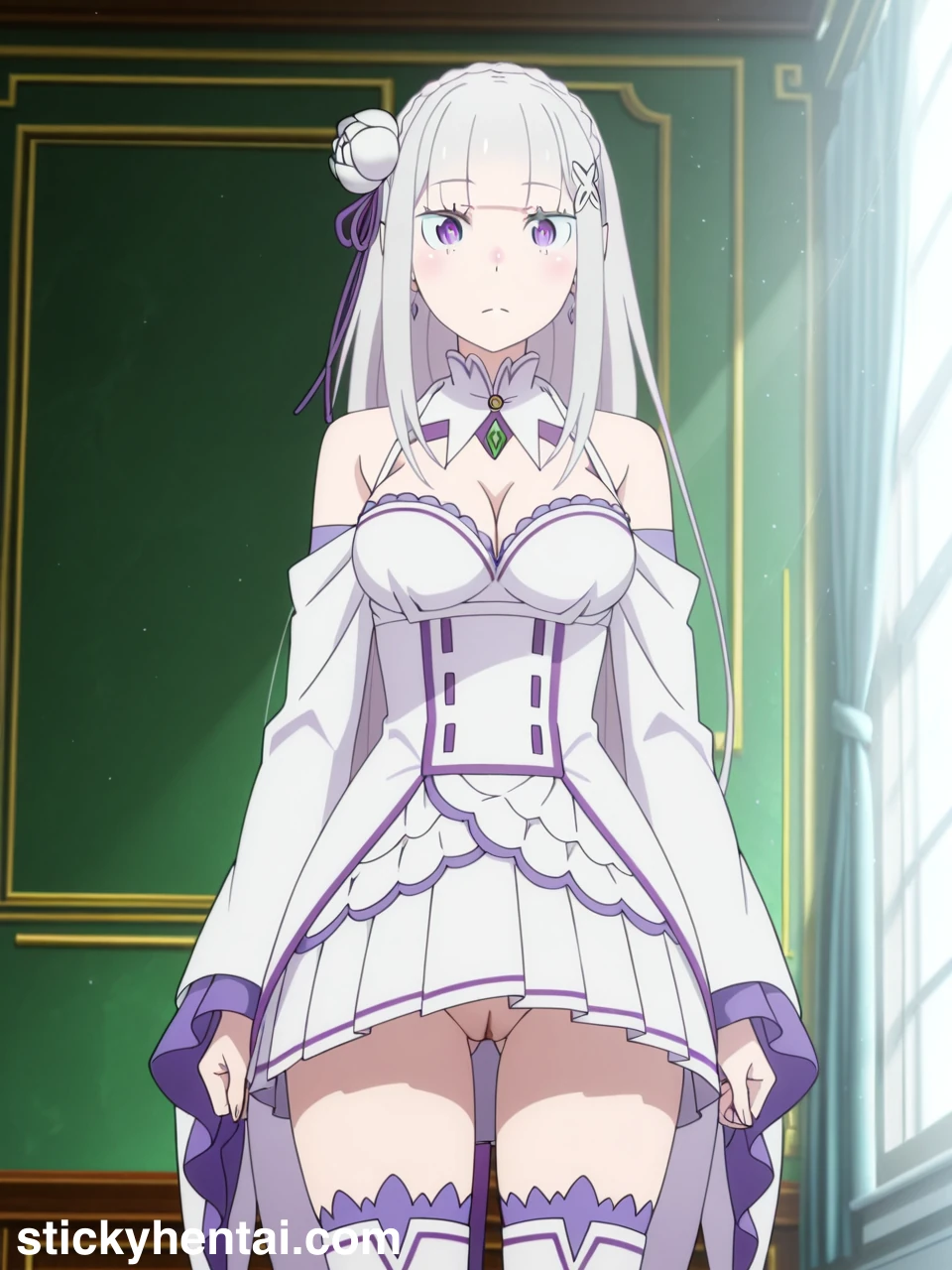 Emilia Hentai Gallery - Groping Her Tits #emilia-re-zero-sexy-pose-hentai-2.webp