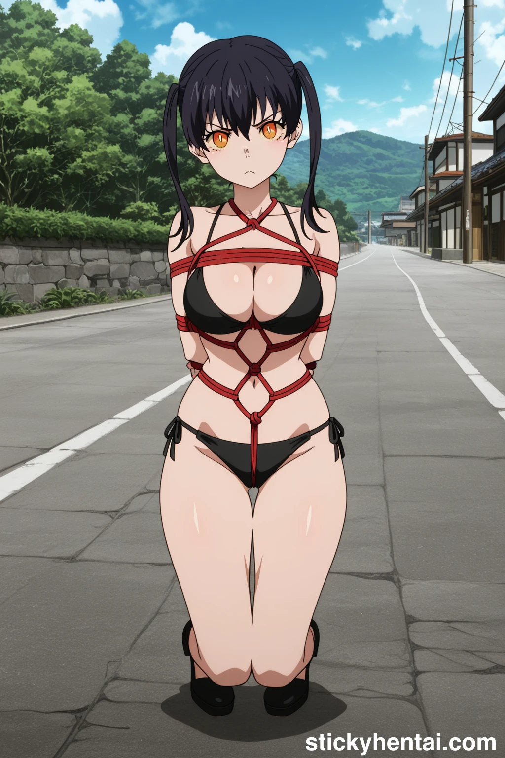 Tamaki Kotatsu Hentai (Fire Force) - Sexy Black Bikini #tamaki-kotatsu-fire-force-hentai-23.webp