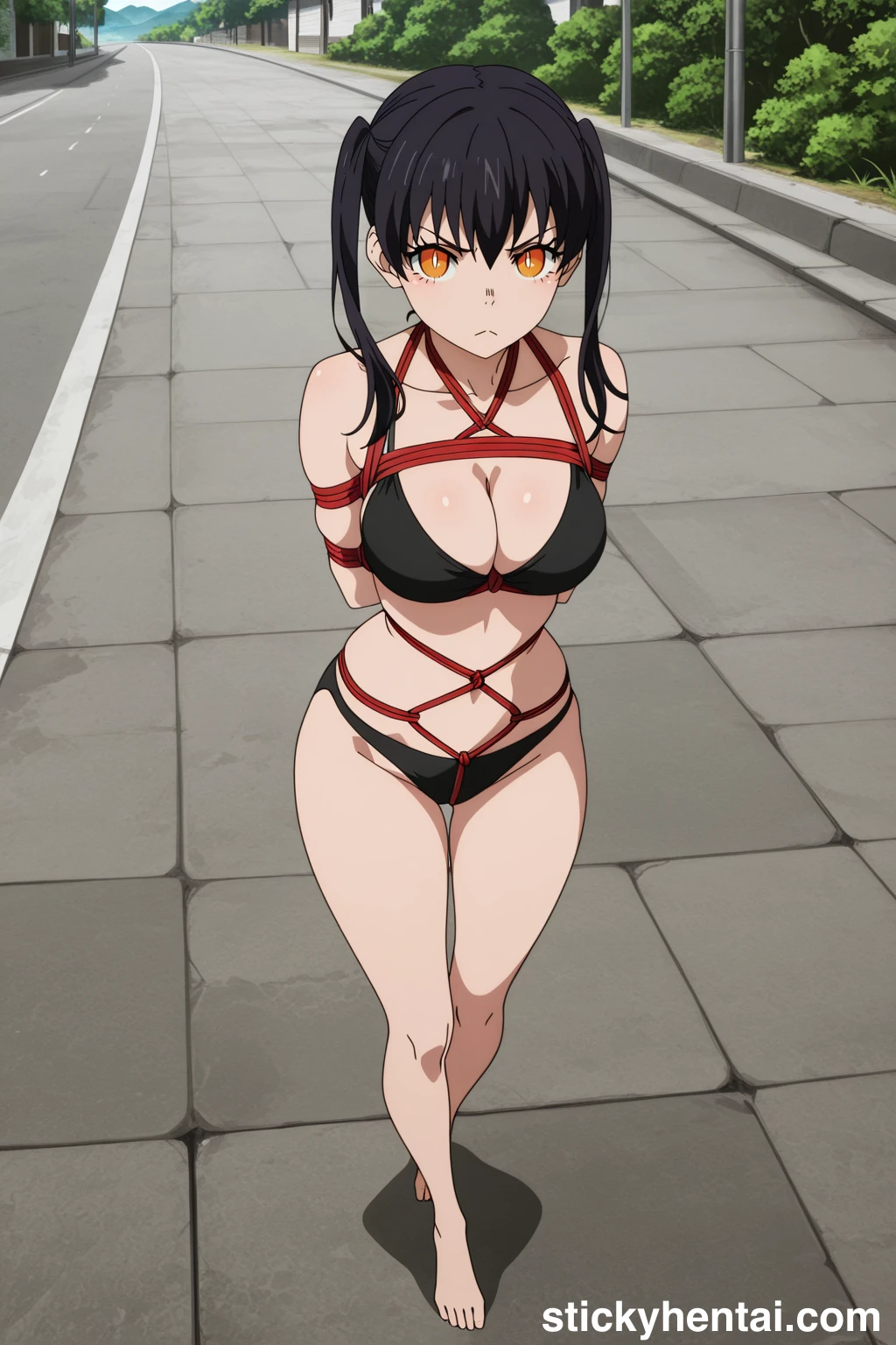 Tamaki Kotatsu Hentai (Fire Force) - Sexy Black Bikini #tamaki-kotatsu-fire-force-hentai-20.webp