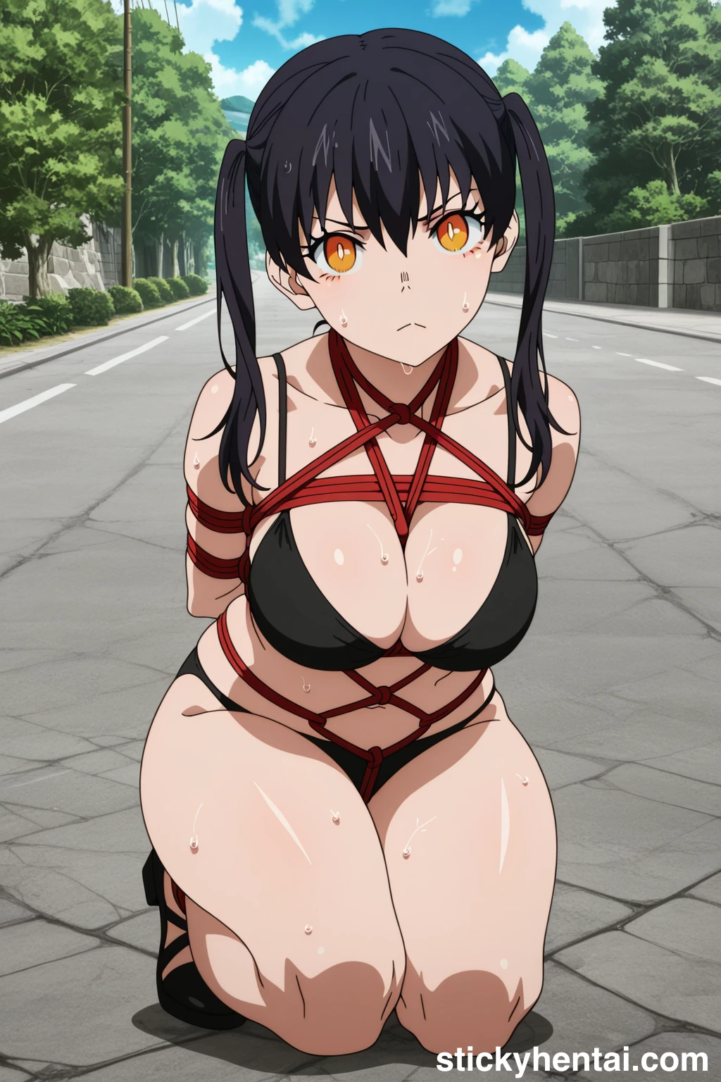 Tamaki Kotatsu Hentai (Fire Force) - Sexy Black Bikini #tamaki-kotatsu-fire-force-hentai-12.webp