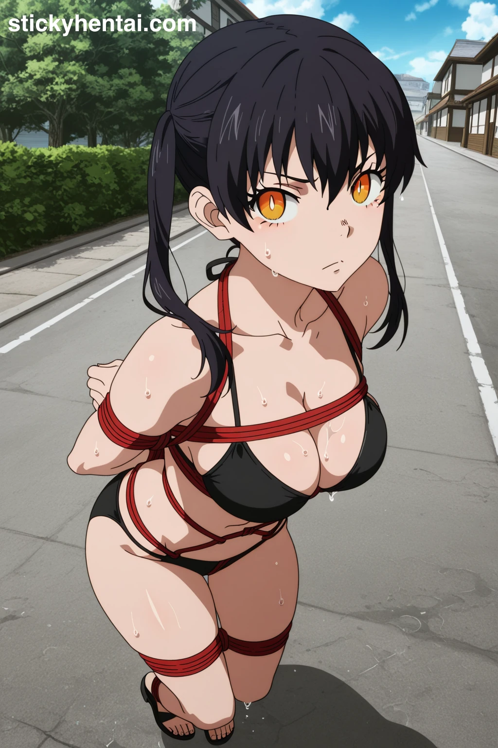 Tamaki Kotatsu Hentai (Fire Force) - Sexy Black Bikini #tamaki-kotatsu-fire-force-hentai-14.webp