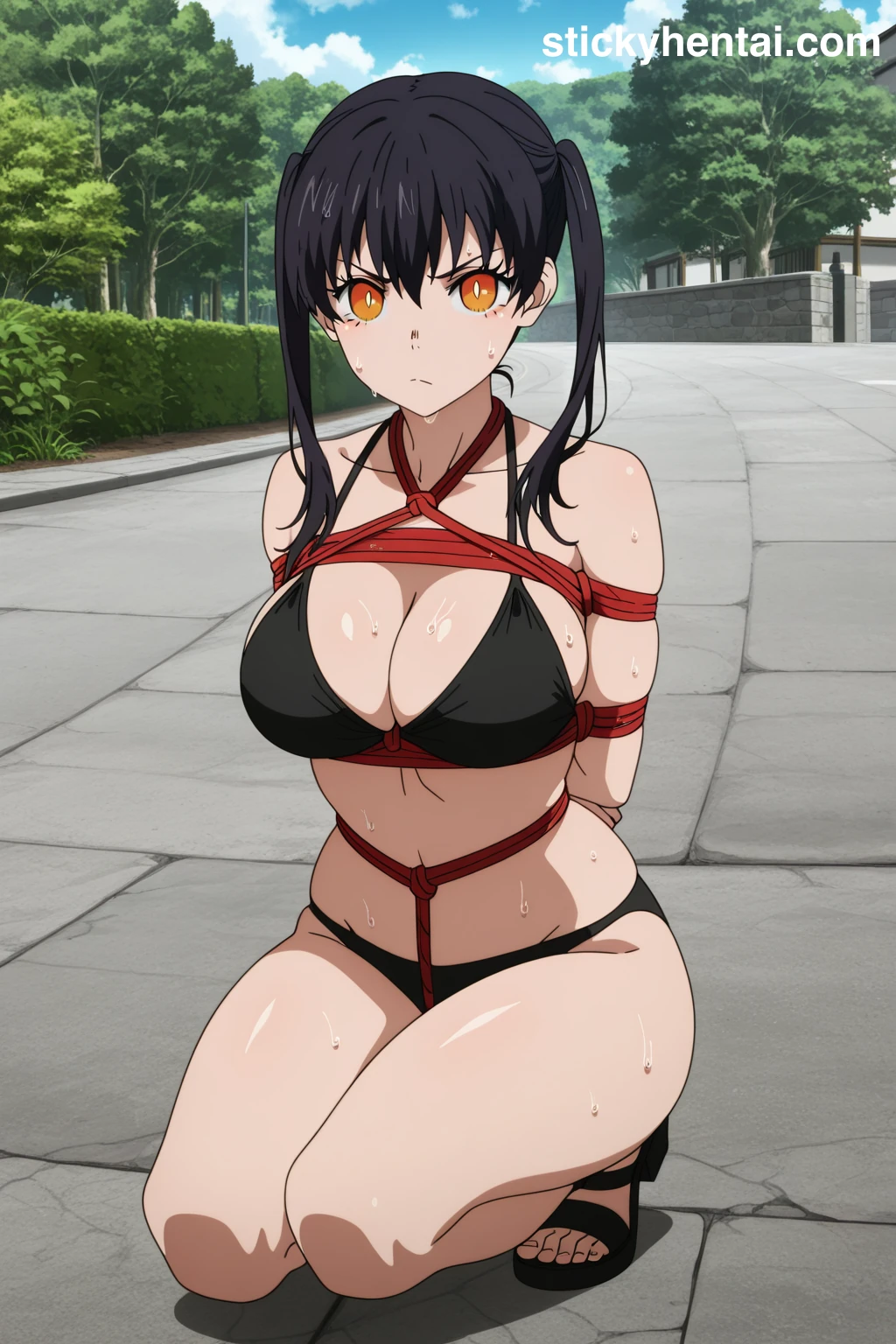 Tamaki Kotatsu Hentai (Fire Force) - Sexy Black Bikini #tamaki-kotatsu-fire-force-hentai-18.webp