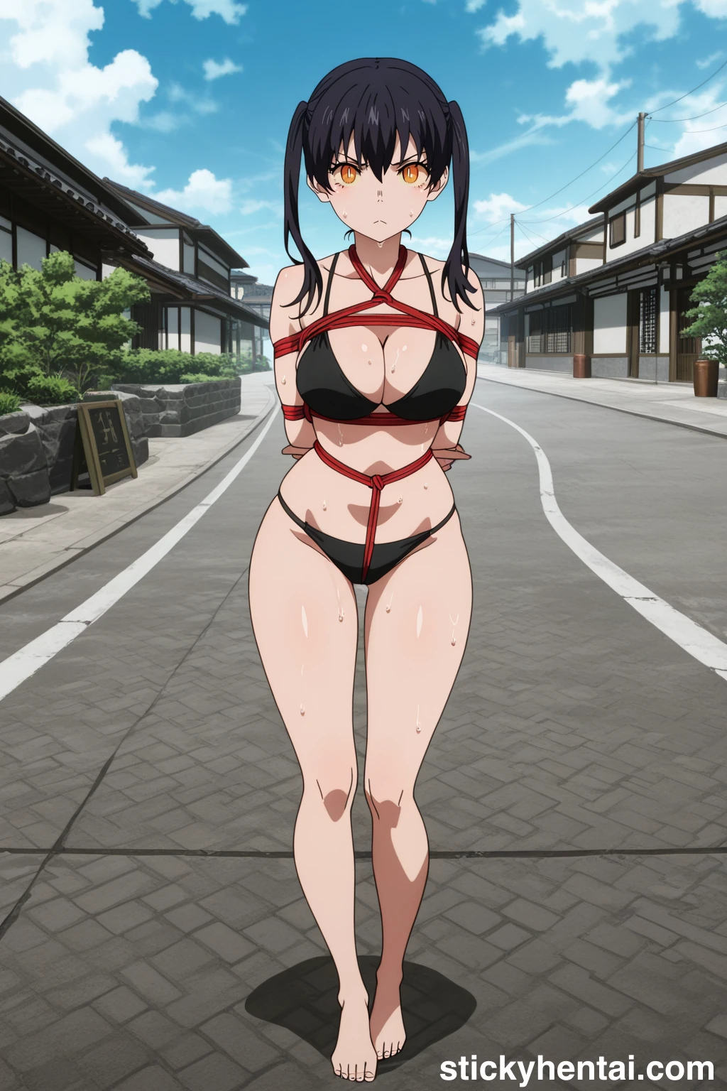 Tamaki Kotatsu Hentai (Fire Force) - Sexy Black Bikini #tamaki-kotatsu-fire-force-hentai-19.webp